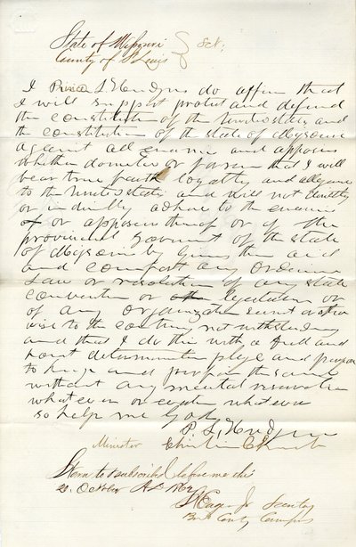 Vannoo uskollisuusvalan Yhdysvaltain hallitukselle ja Missourin osavaltiolle tekijältä P.L. Hudgens